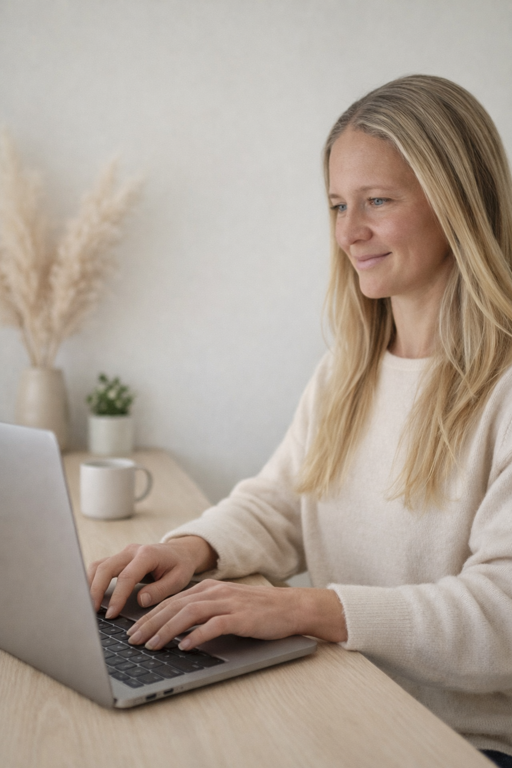 Amanda Callenberg working at her desk